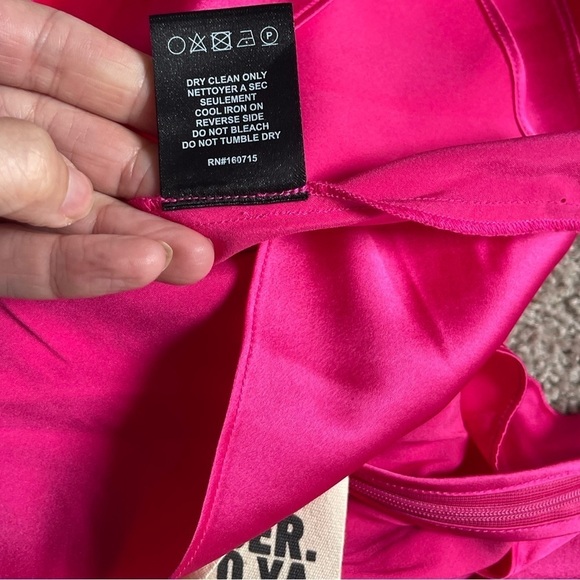 NEW SER.O.YA LEAH SILK Spandex DRESS Fuchsia Purple {$350} Blend Halter Cross XS - Picture 10 of 13